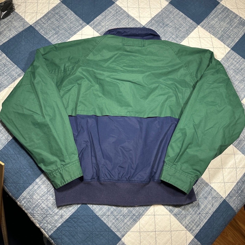 Vintage Oceanside US-55 Sailing Jacket Colorblock Windbreaker Navy Green Large - Picture 10 of 10